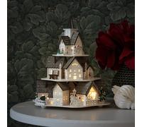 Konstsmide Christmas Lámpara decorativa Silueta de madera casas, blanco