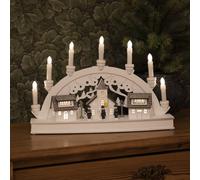 Konstsmide Christmas Portavela LED Casas, 7 luces, blanco