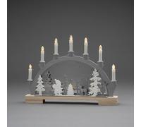 Konstsmide Christmas Portavela LED Wanderer en bosque, animales, madera