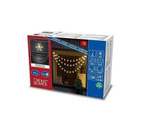Konstsmide Cortina de luces LED, 44 copos de nieve, 44 diodos de luz blanca cálida, 4,5 V, exterior (IP44), cable transparente