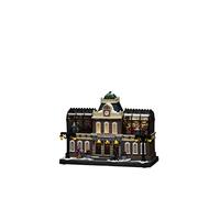 Konstsmide Decoraciones navideñas animadas LED Escena Union estación de Tren, con música, 15 diodos Amarillos, Funciona con Pilas o USB, Interior, Cable Negro, polirresina de PVC