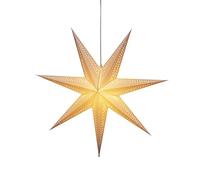Konstsmide Estrella de papel blanca, incluye cable de conexión con interruptor de encendido/apagado, sin bombilla, casquillo E14, 230 V, para interiores, cable blanco - 5931-200