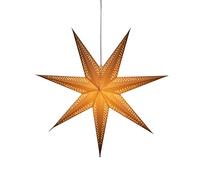 Konstsmide Estrella de papel marrón, incluye cable de conexión con interruptor de encendido/apagado, sin bombilla, casquillo E14, 230 V, para interiores, cable blanco - 5931-600