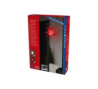 Konstsmide Estrella de plástico 3D blanca, incluye bombilla, exterior, 1 diodo blanco cálido, transformador eléctrico de 12 V/12 W (IP44), 3 W, cable negro.