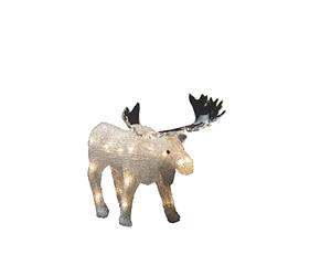 Konstsmide Figura LED de Navidad para Exteriores, Alce, Luces de Navidad al Aire Libre (IP44) o Uso en Interiores/Funciona con Pilas: 4 Pilas AA de 1,5 V (exc.) / Temporizador de 6 Horas / 24 Luces