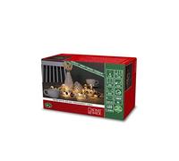 Konstsmide Guirnalda de luces LED con perlas, multicolor, temporizador de 6 horas, 20 diodos de luz blanca cálida, funciona con pilas, para interiores, cable transparente - 3291-503