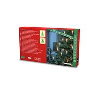 Konstsmide Guirnalda de luces LED para árbol de Navidad, One String, 25 diodos de color ámbar brillante, 4,5 V, para interiores, cable verde - 1139-020