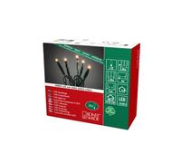 Konstsmide Guirnalda de luces micro LED, soldada, 35 diodos ámbar, transformador interior de 24 V, cable verde oscuro - 6352-820, ámbar