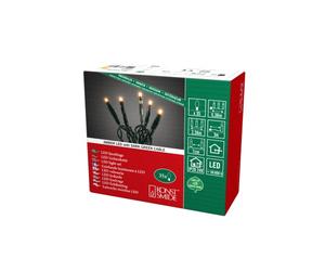 Konstsmide Guirnalda de luces micro LED, soldada, 35 diodos ámbar, transformador interior de 24 V, cable verde oscuro - 6352-820, ámbar
