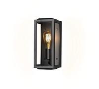 Konstsmide Lámpara de pared Carpi | acero/cristal transparente | E27 | negro | 12 x 12 x 28 cm | 7348-750
