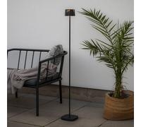 Konstsmide Lámpara de pie LED recargable Nice, negra, aluminio, IP54, atenuador, CCT