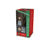 Konstsmide Lámpara LED de mesa estrella, color blanco, con temporizador de 6 horas, 1 diodo de color ámbar, funciona con pilas, para interior