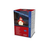 Konstsmide LED 6248-103 - Muñeco de nieve (acrílico, 40 diodos de luz blanca cálida, 24 V, exterior IP44), 3,6 W, cable blanco