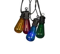 Konstsmide LED Globe Party 4149-500 - Guirnalda de luces (10 bombillas de colores, 10 diodos de color ámbar, 5 V, IP44, 2,5 W, cable negro)