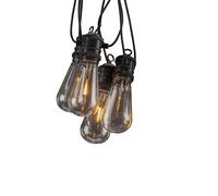 Konstsmide LED Globe Party 4149-800 - Guirnalda de luces (10 bombillas transparentes, 10 diodos de color ámbar, 5 V, IP44, 2,5 W, cable negro)
