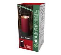 Konstsmide LED Vela, color blanco con tapa verde Cilindro, papel, color rojo