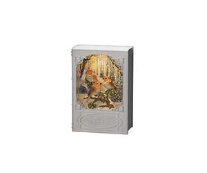 Konstsmide Libro de globos de nieve LED, relleno de agua, decoraciones de Navidad, luces de interior, temporizador, funciona con pilas: 3 pilas AA de 1,5 V (sin incluir USB), color blanco