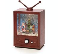 Konstsmide Linterna LED con Forma de Globo de Nieve para televisión Santa and Child Scene/Linterna de Navidad, diodo Blanco cálido, Transformador o batería, 3 Pilas AA 1,5 V (sin incluir la función