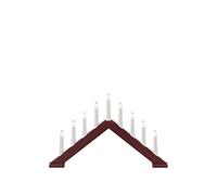 Konstsmide Luces de Navidad/Arco de Velas Modernas/Madera Lacada Rojo Oscuro/Uso en Interiores (IP20)/230V Interior/9 Velas con Bombillas Transparentes/Cable Blanco con Interruptor de Encendido y