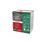 Konstsmide Luces de Navidad en interiores LED de alambre desnudo/Pin Cadena de luz de alambre/uso interior (IP20)/100 diodos blancos cálidos/transformador interior de 3V/luces de cadena de alambre negro, 6387-100