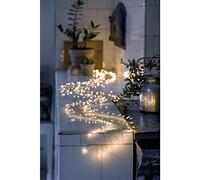 Konstsmide Luces de Navidad LED para interiores, alambre desnudo, estilo petardo, interior (IP20)/200 diodos blancos ámbar/transformador interior de 4.5 V/cadena de luces de alambre dorado, 6339-880EE