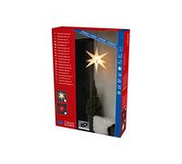 Konstsmide Luces de Navidad, luces exteriores LED para decoración 3D estrella, iluminación exterior (IP44), atenuador integrado, LED blanco cálido, cable negro, rojo