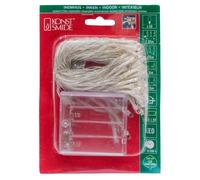Konstsmide Luces de Navidad/Uso en interiores (IP20) Luces de hadas con baterías/Funciona con pilas: 4 x AA 1.5V (Excl.)/Temporizador opcional de 6 horas/50 diodos blancos hielos/Cable transparente