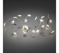 Konstsmide Luces LED de hadas de alambre desnudo y estrellas, cadena de luz de alambre de pin, batería para uso en interiores, 20 diodos blancos cálidos, estáticos o intermitentes, 3 pilas AA