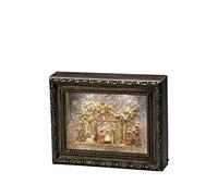 Konstsmide Marco de fotos LED con belén, relleno de agua, temporizador de 5 horas, 2 diodos de luz blanca cálida, funciona con pilas, interior - 4358-000, 24,5 x 5,5 x 19,5 cm
