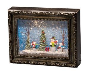 Konstsmide Marco de fotos LED con forma de globo de nieve "escena de muñeco de nieve", relleno de agua/uso en interiores (IP20) con temporizador de 5 horas/funciona con pilas: 4 pilas AA de 1,5 V (exc