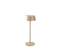 Konstsmide Lámpara de mesa LED recargable Menton, color arena, altura 27 cm, IP54, USB
