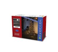 Konstsmide Micro LED Compactlights, 600 diodos de luz blanca cálida, transformador exterior, cable negro, 3868-130, 3868-130EE, luz blanca cálida, 600 ledes