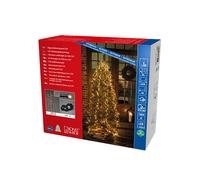 Konstsmide Micro LED Compactlights 6651-800 - Lámpara de árbol con anillo (6 hilos de 180 diodos, temporizador de 8 horas, 1080 diodos de color ámbar, transformador exterior de 30 V IP44), 9 W, cable