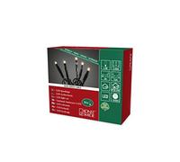 Konstsmide Micro LED Lichterkette, Warm weiße Dioden, 24V Innentrafo, dunkelgrünes Kabel Cadena de Luces, Blanco cálido, 50 LEDs