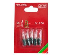 Konstsmide Repuesto Pera, Ampolla de 5, transparente, 5 V, 0,7 W, verdes, ranuras Capacidad 2650 - 050SB -