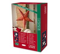 Konstsmide roja estrella de papel, incluye cable de conexión con interruptor de encendido/apagado, sin bombilla, casquillo E14, 230 V, para interior, cable blanco 2976 - 500