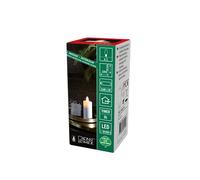 Konstsmide Vela LED con llama 3D, temporizador 5H, 1 diodo blanco cálido, funciona con pilas, para interiores, funciona con 2 pilas AA de 1,5 V (no incluidas).