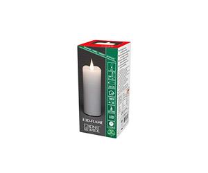 Konstsmide Velas de batería delgadas 3D, funciona con pilas, vela de llama móvil parpadeante, cera real, función de temporizador de 4 u 8 horas, 12,7 x 5 cm, color blanco cálido