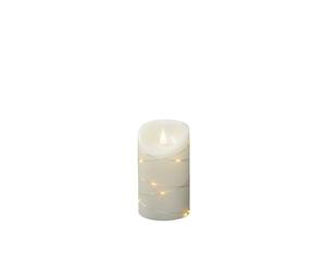 Konstsmide Velas de batería grandes/3D Living Vela sin llama/cera de marfil real/luces de hadas de alambre/función de temporizador de 4 u 8 horas/5.3 x 2.95 pulgadas/vela LED blanca cálida, 1834-180