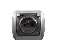 Kontakt-Simon AGZ1BE/29A - Toma de corriente (acero satinado, IP44, 250 V, 92 mm, 41,5 mm)