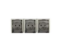 kontakt-simon Simon Aquarius AQGZ1-3/11a 5902787806910 - Enchufe triple IP54 con solapa ahumada, color blanco