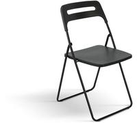 Konte.Design Lote de 6 sillas plegables de metal negro y polipropileno negro