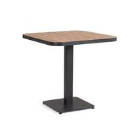 KONTE.DESIGN Mesa Belmar efecto madera y estructura aluminio antracita 75x75 cm