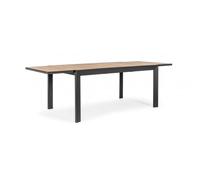 KONTE.DESIGN Mesa extensible Belmar efecto madera y estructura de aluminio antracita 160 x 100 cm - 240 x 100 cm