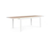 KONTE.DESIGN Mesa extensible Belmar efecto madera y estructura de aluminio blanco 160x100 cm - 240x100 cm