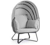 Konte.Design Sillón de acero antracita con funda gris