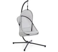 Konte.Design Sillón suspendido plegable de acero antracita y funda gris