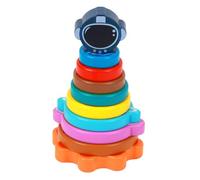 KONTONTY 1 Juego Anillo De Juguete Apilar Juguetes Anillo Apilable De Colores Juguetes para Pequeños De 1 a 2 Años Interesantes Juguetes De Apilamiento Precioso Anillo Apilable Madera