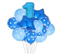 KONTONTY 1 Juego Conjunto de globos de fiesta de cumpleaños Feliz cumpleaños globo decoración shower Decoración fiesta bebé globos de fiesta para cumpleaños globos de latex Blue