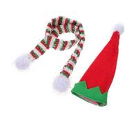 KONTONTY 1 Juego Conjunto navideño de Gorro y Bufanda. Vacaciones de Navidad pequeño Día Festivo para Felpa Botella de Navidad decoración Sombreros en Miniatura Mini Sombrero paño Rojo